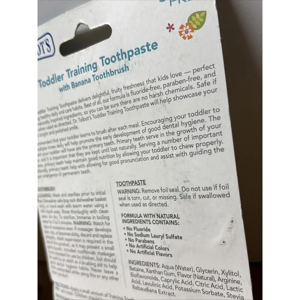 Lot of 2 Dr Talbots Toddler Training Toothpaste Toothbrush Natural READ DESCRIPT